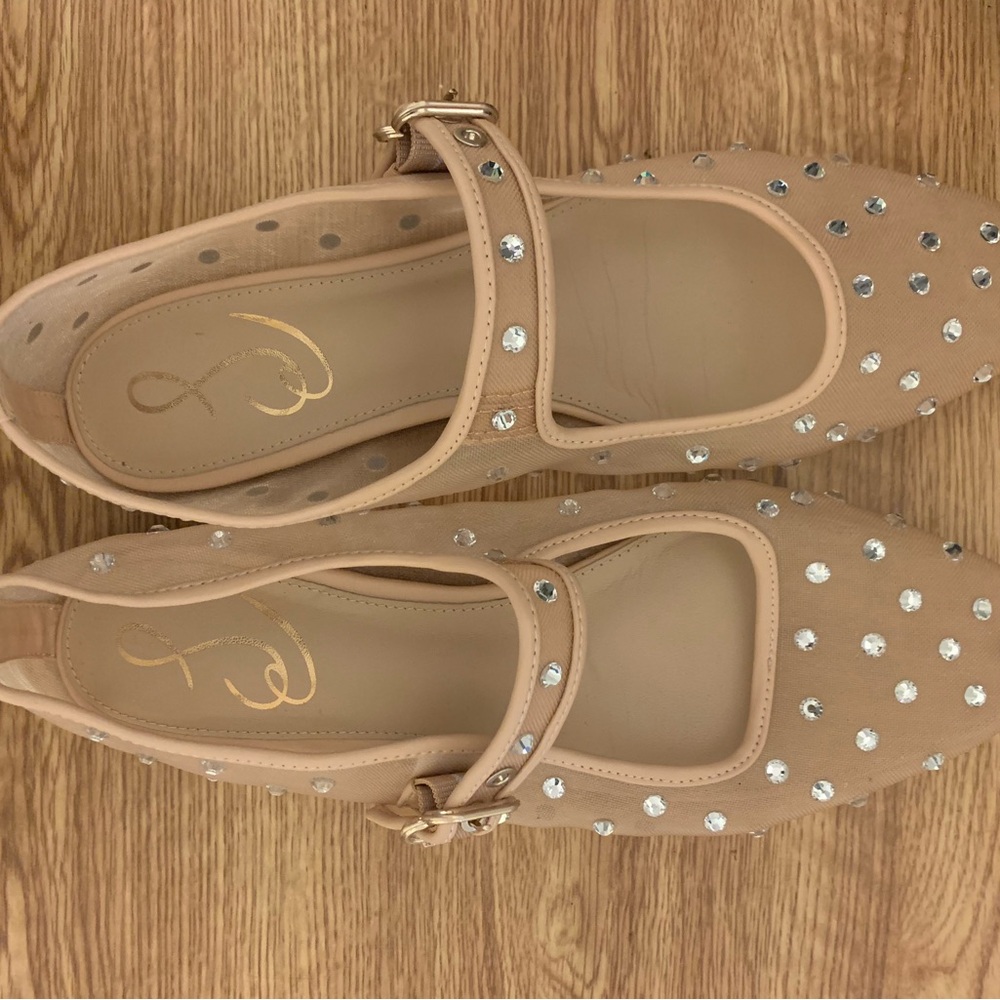 Sam Edelman Tan Flats with Silver Studs